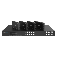 4x4 4K60 HDMI to HDBaseT/HDMI Matrix Switcher with Audio De-Embed and PoC